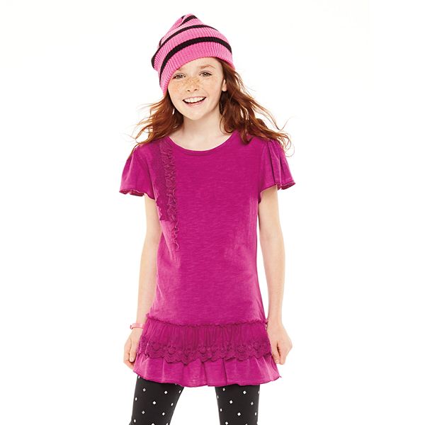 Disney D-Signed Tiered Lace Ruffle Tunic - Girls