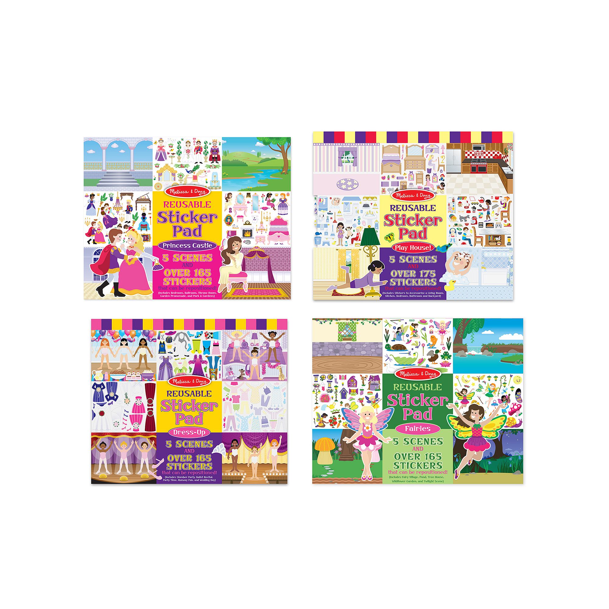 Melissa & Doug Fairy, Princess, Dress-Up & Play House Reusable Sticker Pad 