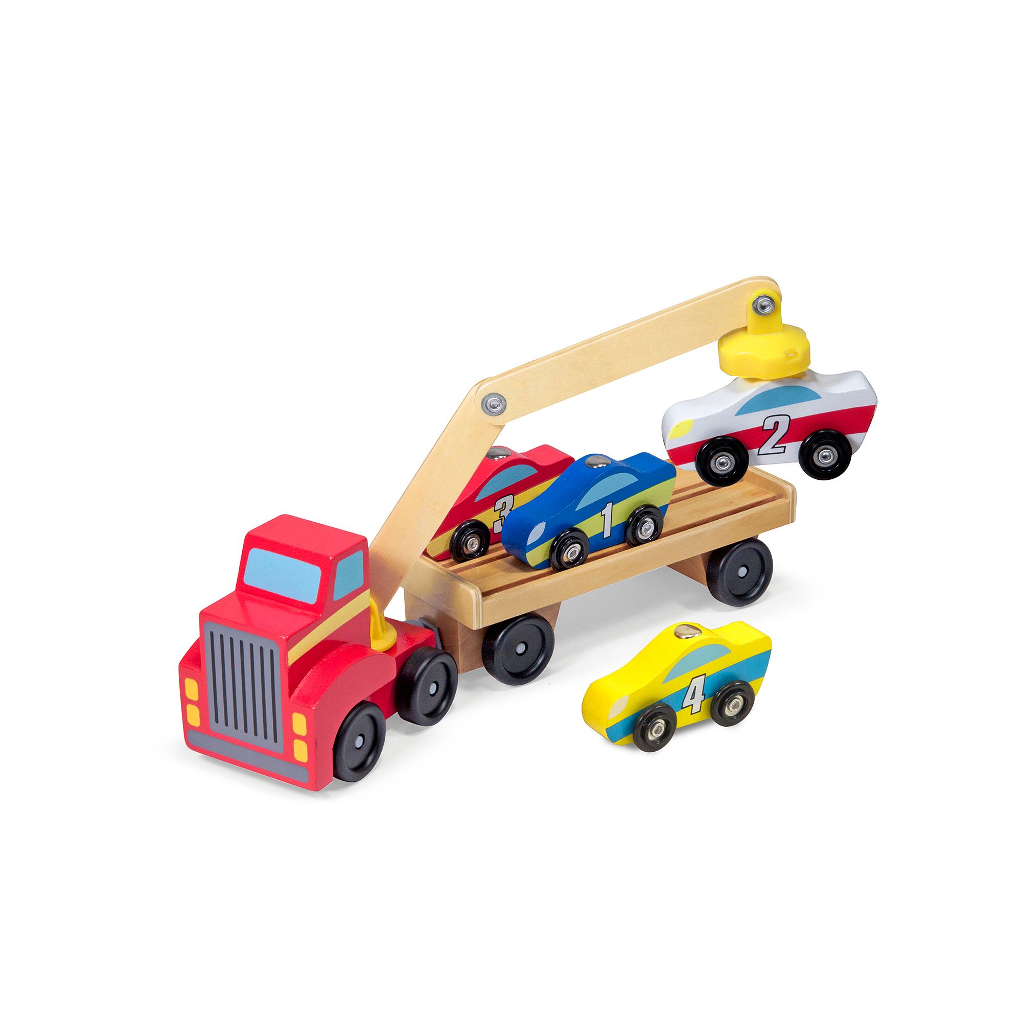 Melissa & Doug Magnetic Car Loader Set, Multicolor