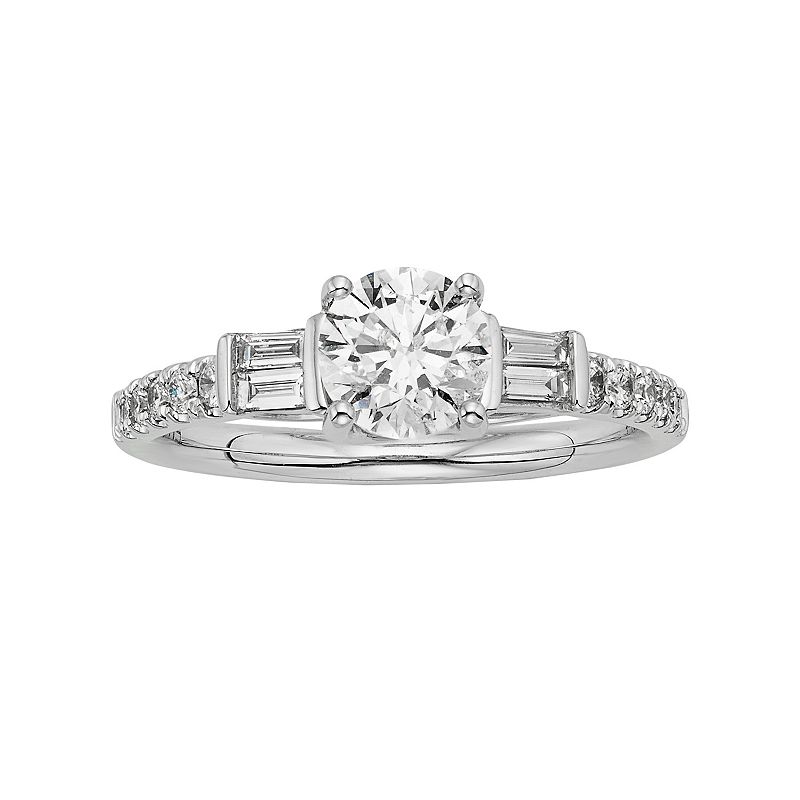 IGL Certified Colorless Diamond Engagement Ring in 18k White Gold (1 1/4 ct