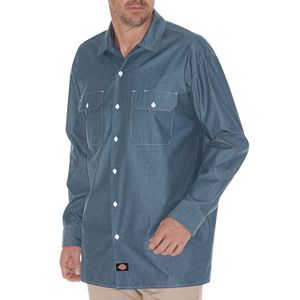 Men's Dickies Chambray Casual Button-Down Shirt