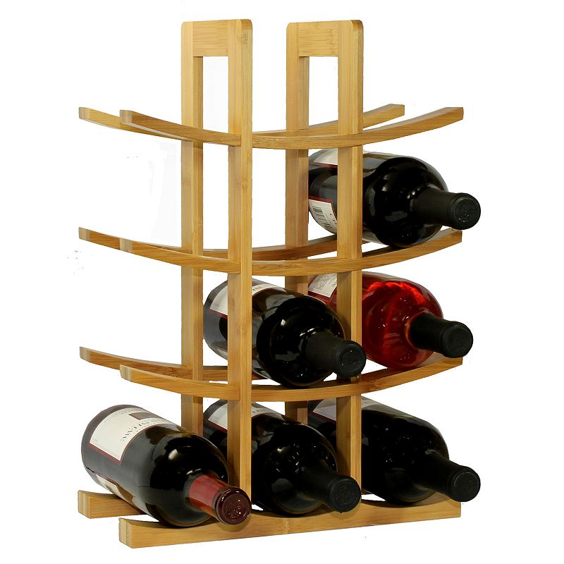 95218913 Oceanstar 12-Bottle Bamboo Wine Rack, Brown sku 95218913
