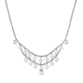 1928 Silver Tone Bead Swag Necklace