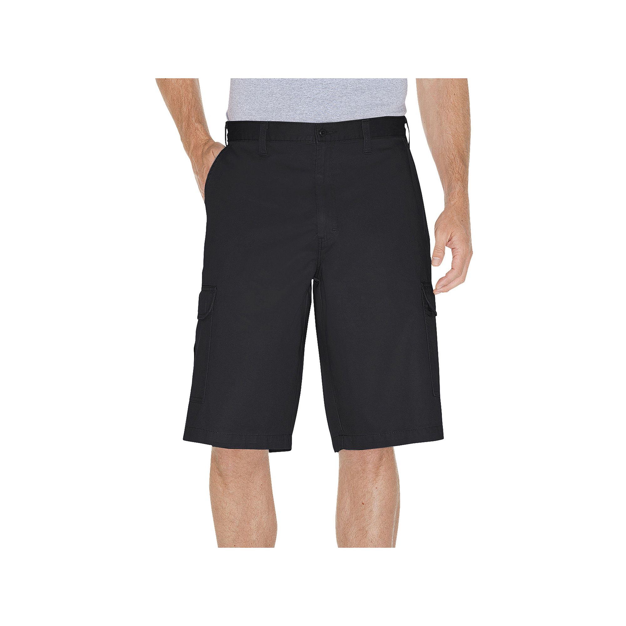 Mens Dickies Loose-Fit 6-Pocket Cargo Shorts, Size: 30, Black