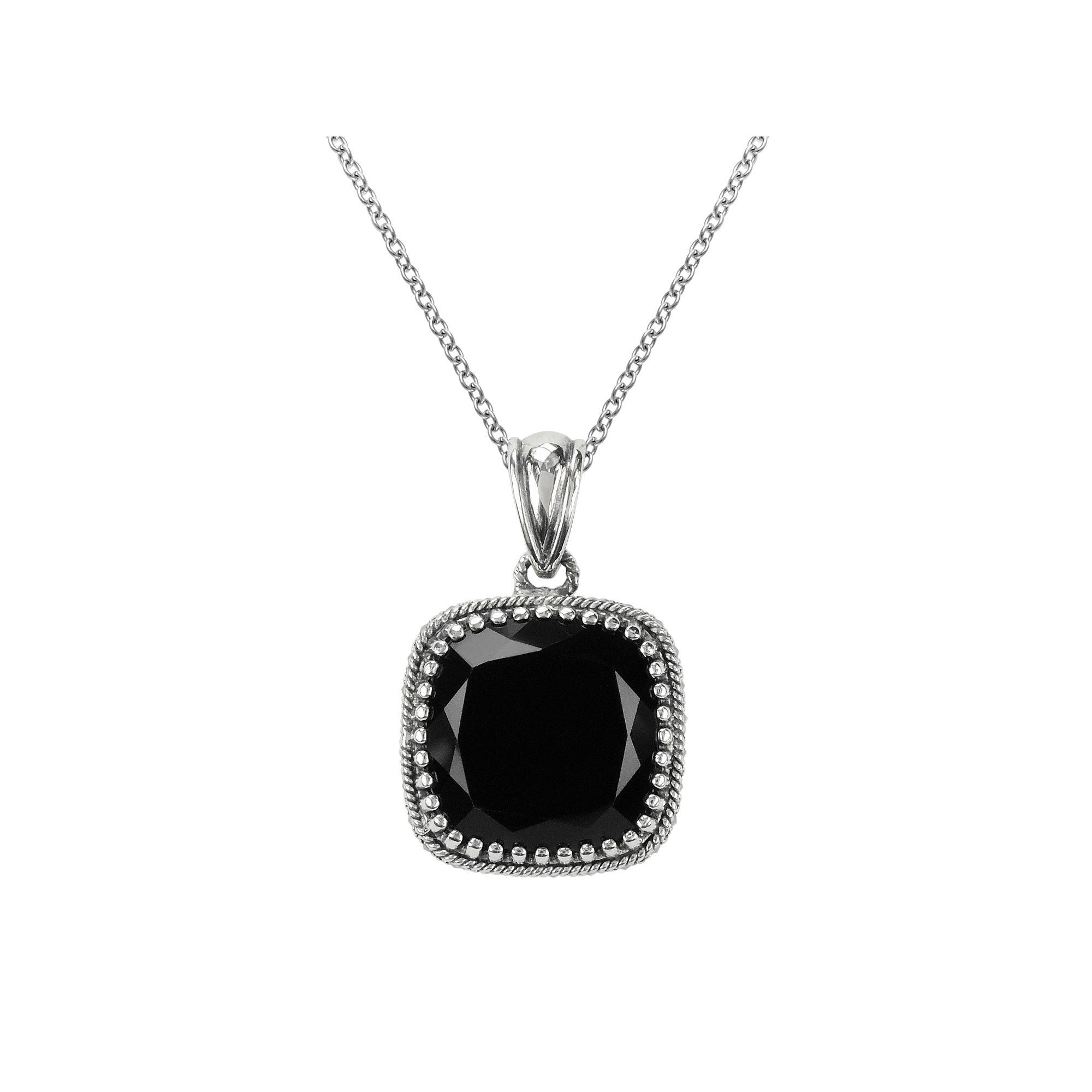 Lavish by TJM Sterling Silver Black Onyx Pendant, Womens, Size: 18