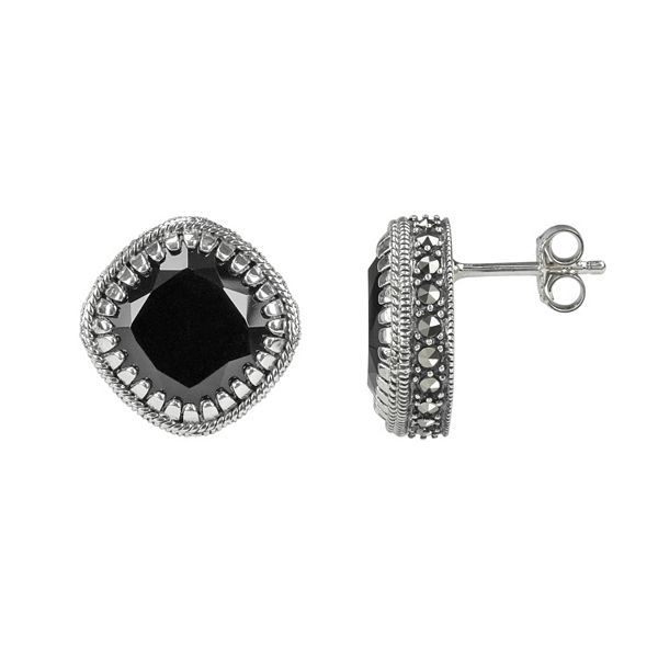 LV Black / Silver Earrings - Shop Cece Xclusives