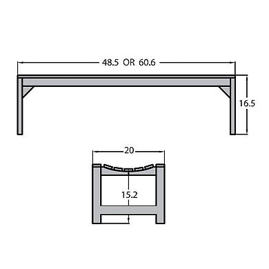 Highwood USA Lehigh 5-ft. Outdoor Backless Bench