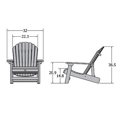Highwood USA Hamilton Folding & Reclining Adirondack Chair - King