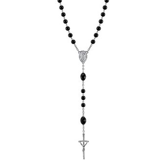 Symbols of Faith Bead Papal Crucifix Rosary Necklace