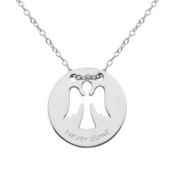Classic Treasures Silver-Plated "Never Alone" Angel Pendant