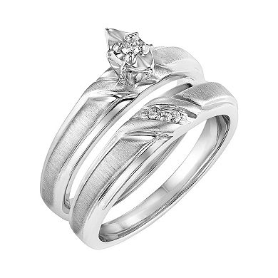 Love Always Diamond Accent Engagement Ring Set in Sterling Silver