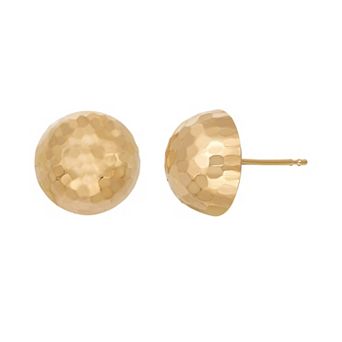 Jordan Blue 14k Gold Hammered Dome Stud Earrings