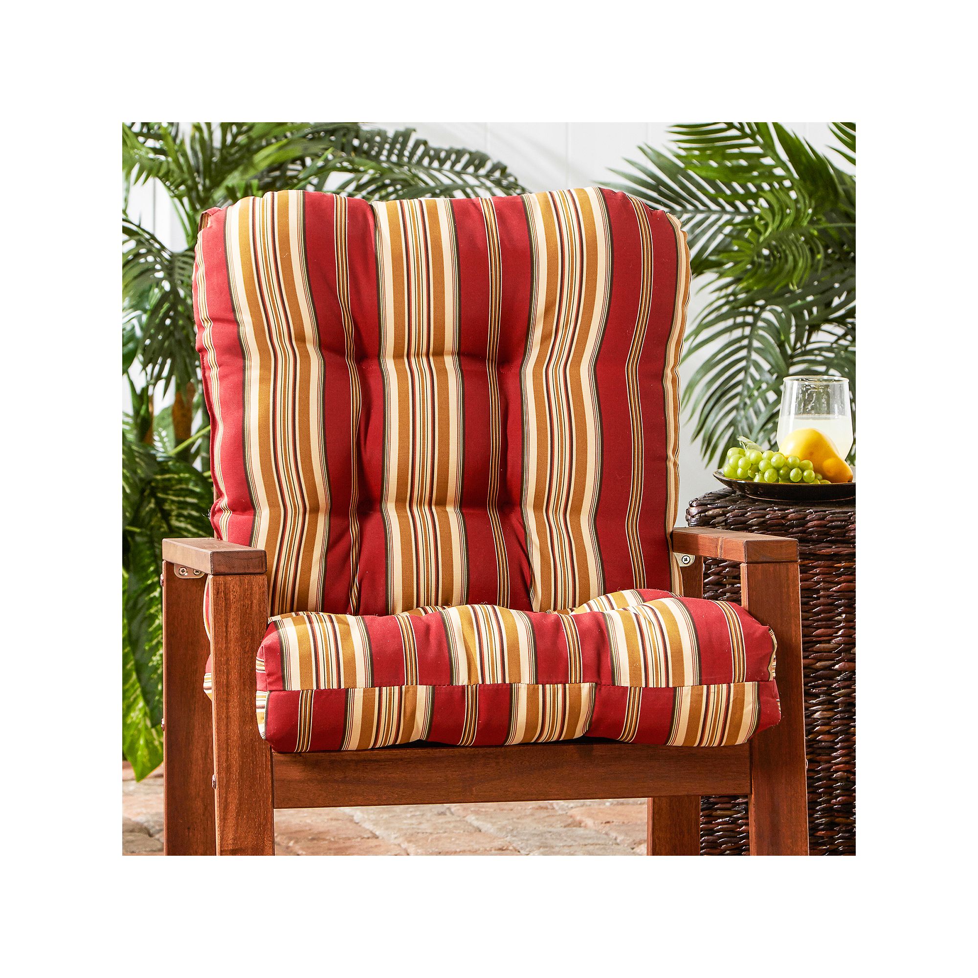 Greendale Home Fashions Seat & Back Outdoor Chair Cushion, Roma Stripe