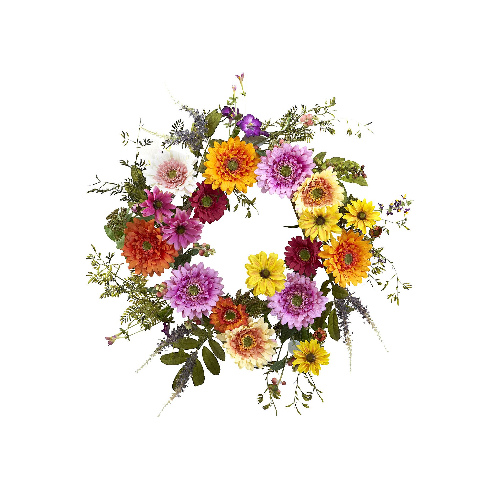 nearly natural African Sunflower Wreath, Purple