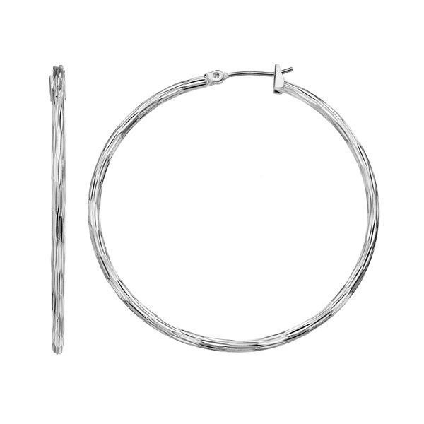 Nine West Textured Hoop Earrings