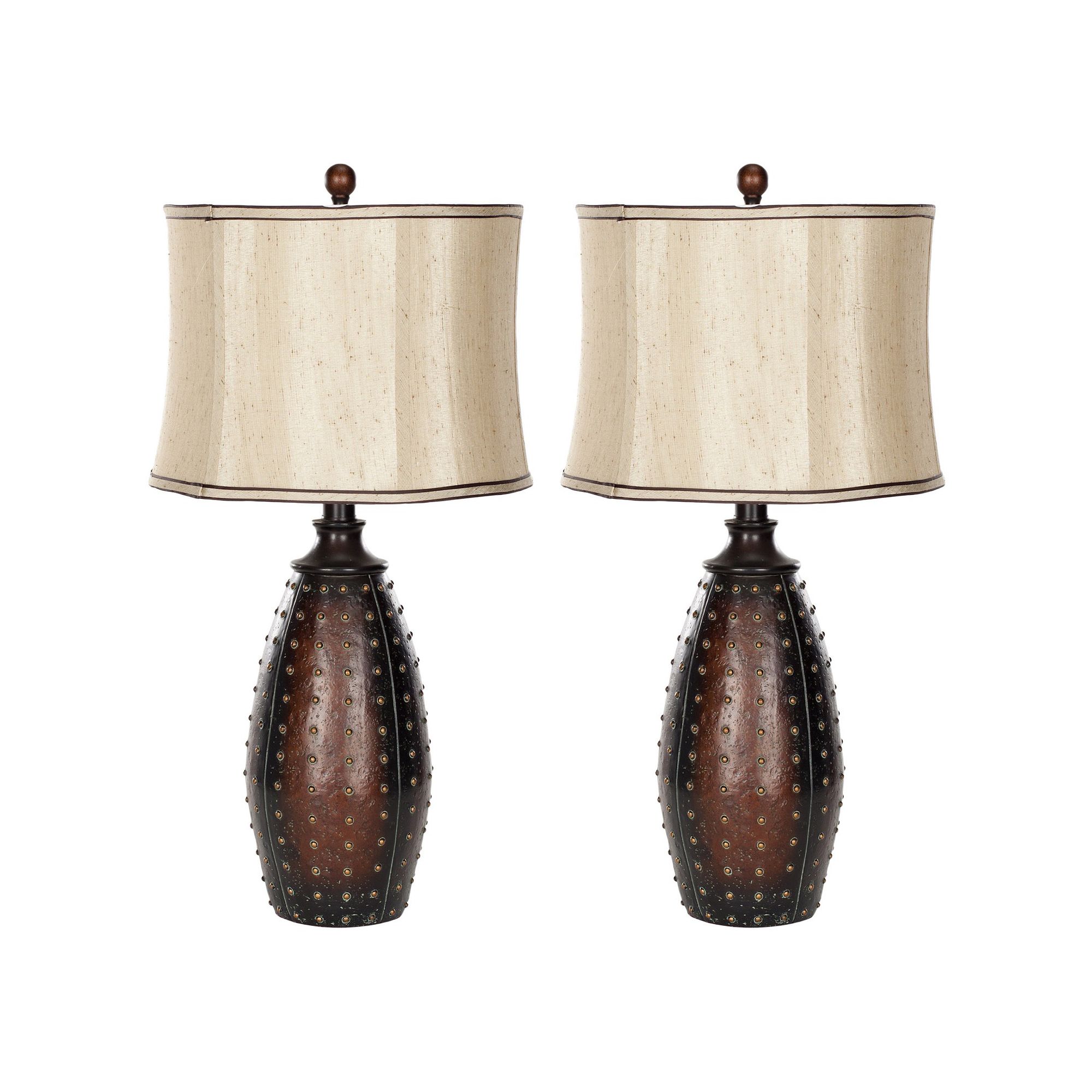 Safavieh 2-piece Santa Fe Faux Leather Table Lamp Set, Beige