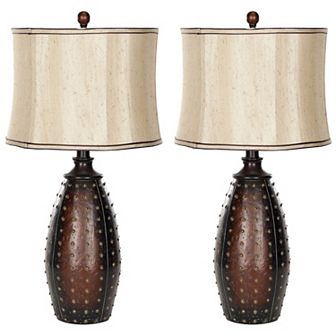 Safavieh 2 pc Santa Fe Faux Leather Table Lamp Set