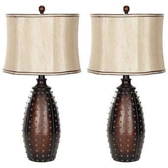 Safavieh 2 pc Santa Fe Faux Leather Table Lamp Set