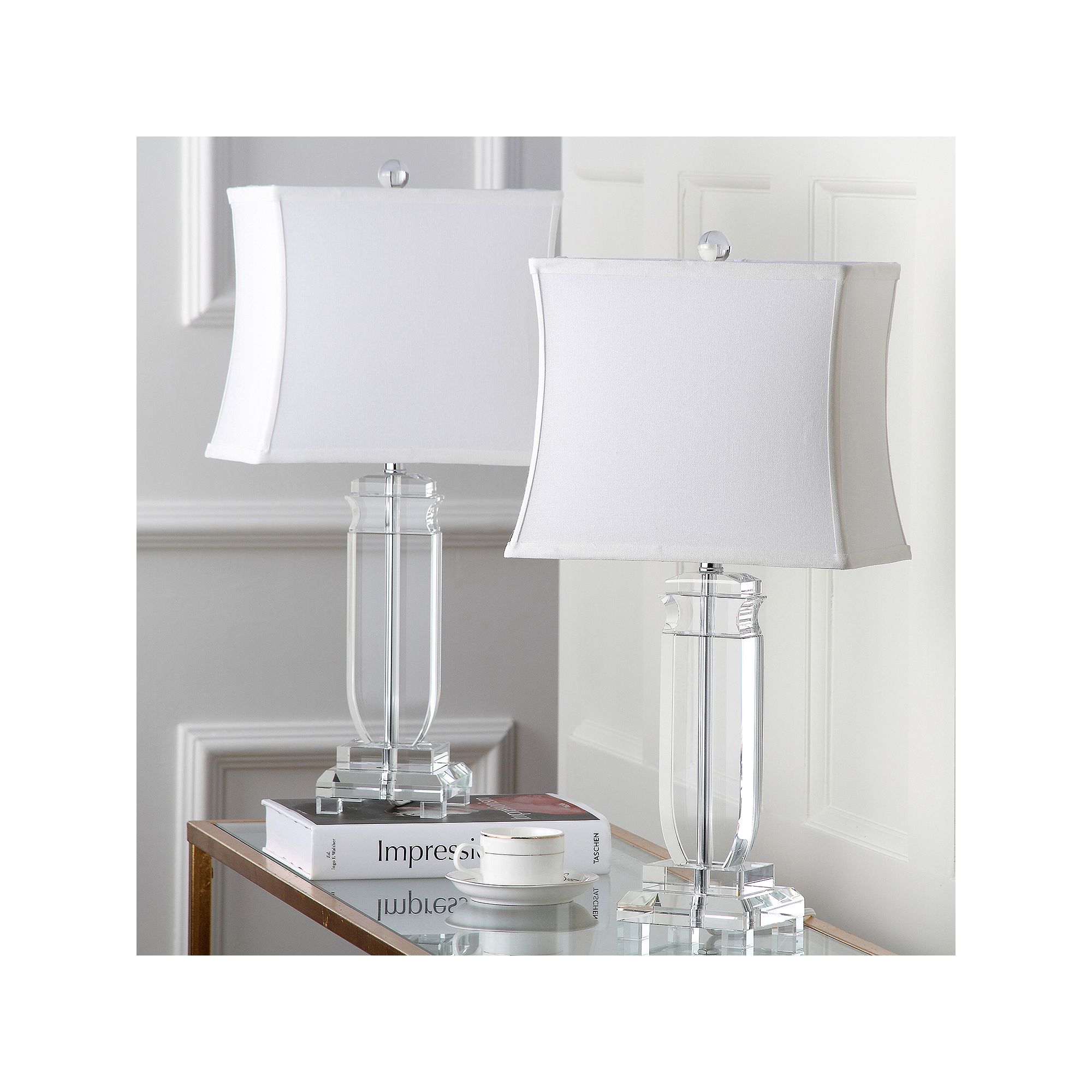 Safavieh 2-piece Olympia Crystal Table Lamp Set, Clear