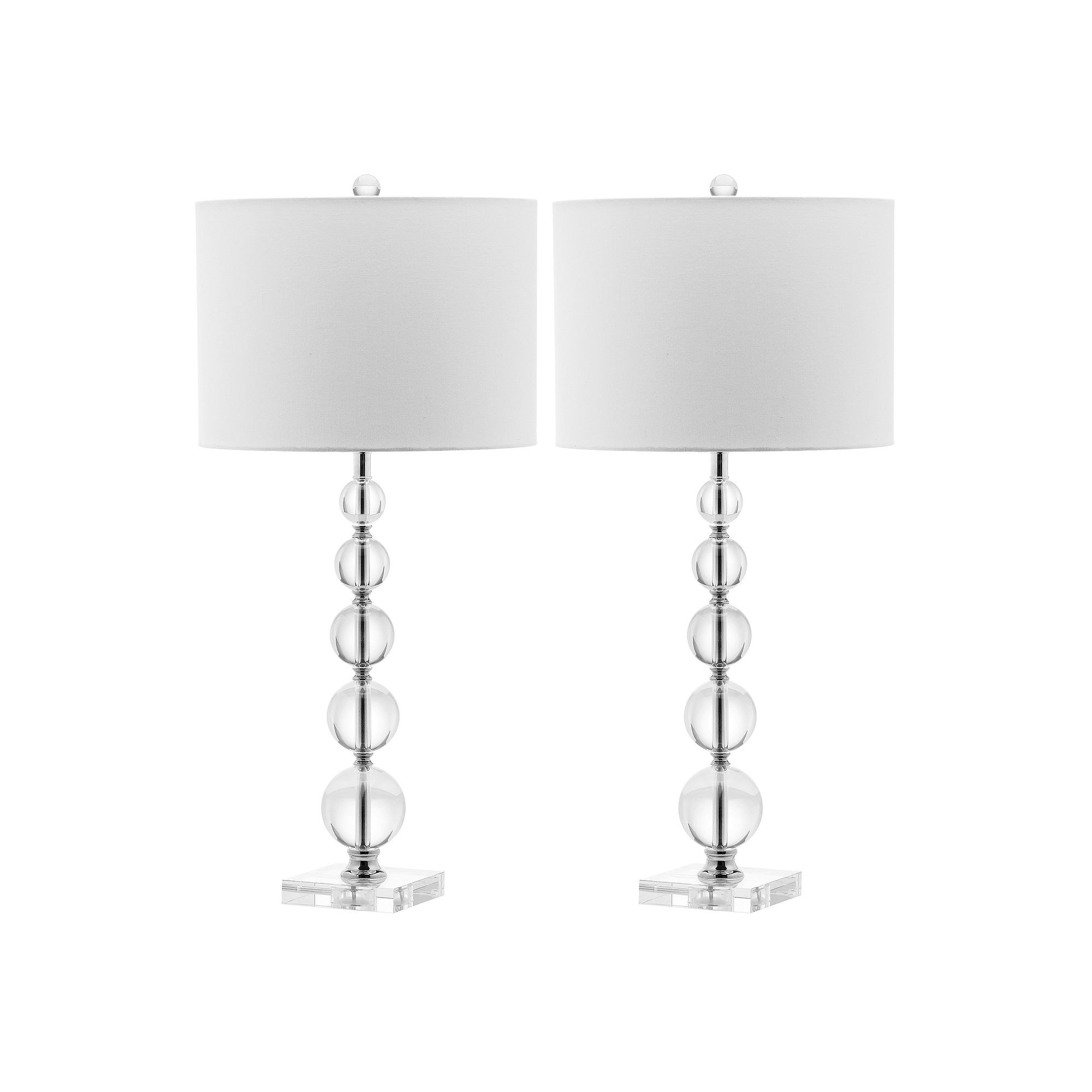 Safavieh 2-piece Liam Stacked Crystal Ball Table Lamp Set, White