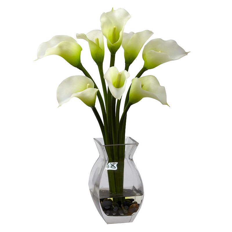 nearly natural Classic Calla Lily Floral Arrangement, White