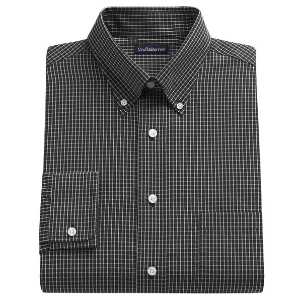 Men's Croft & Barrow® Classic-Fit Checked Dress Shirt