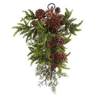 nearly natural Pine & Pinecone Christmas Teardrop Arrangement
