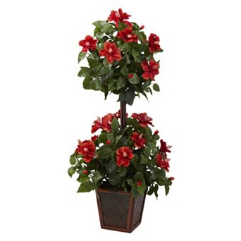 nearly natural 3 1/4-ft. Potted Hibiscus Topiary