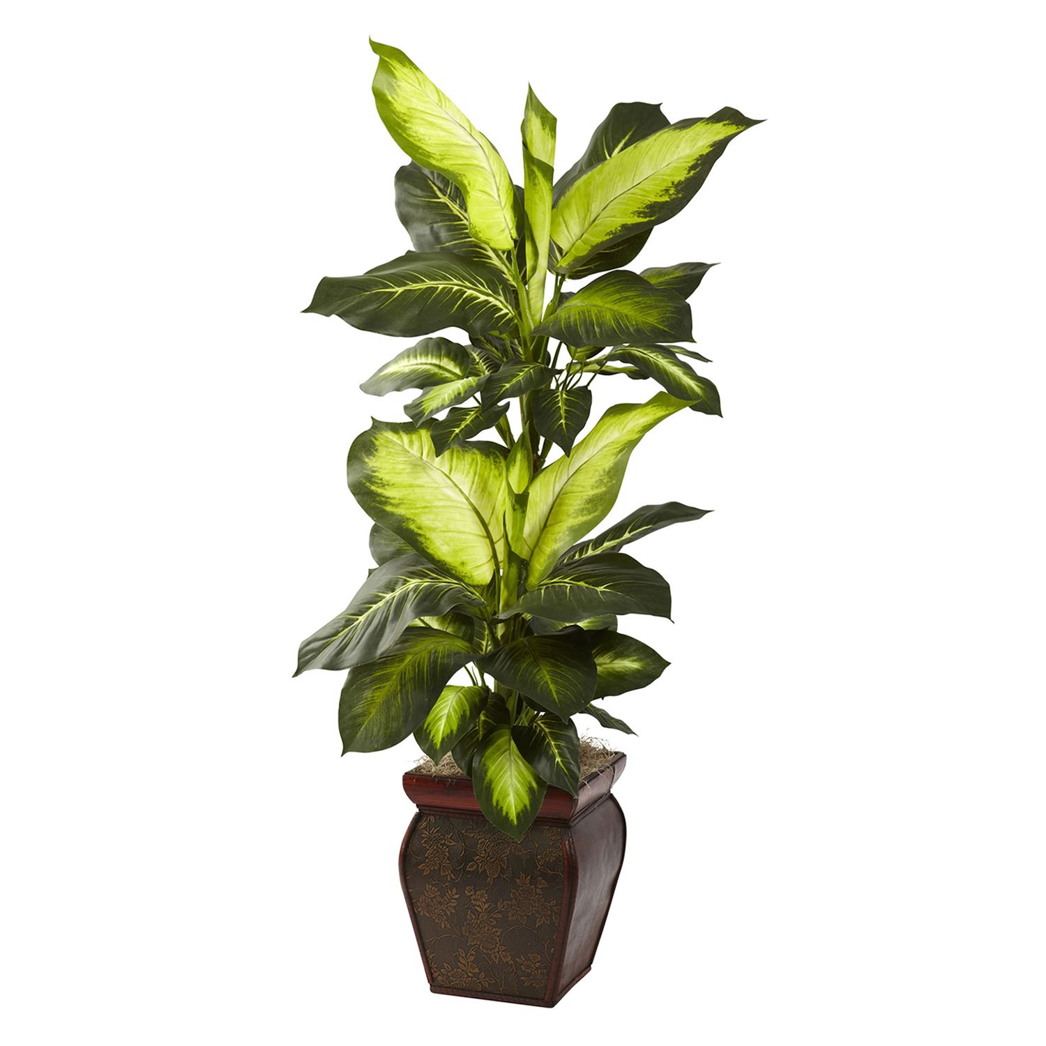 Artificial Dieffenbachia Floor Plant - 40-inch Potted Faux