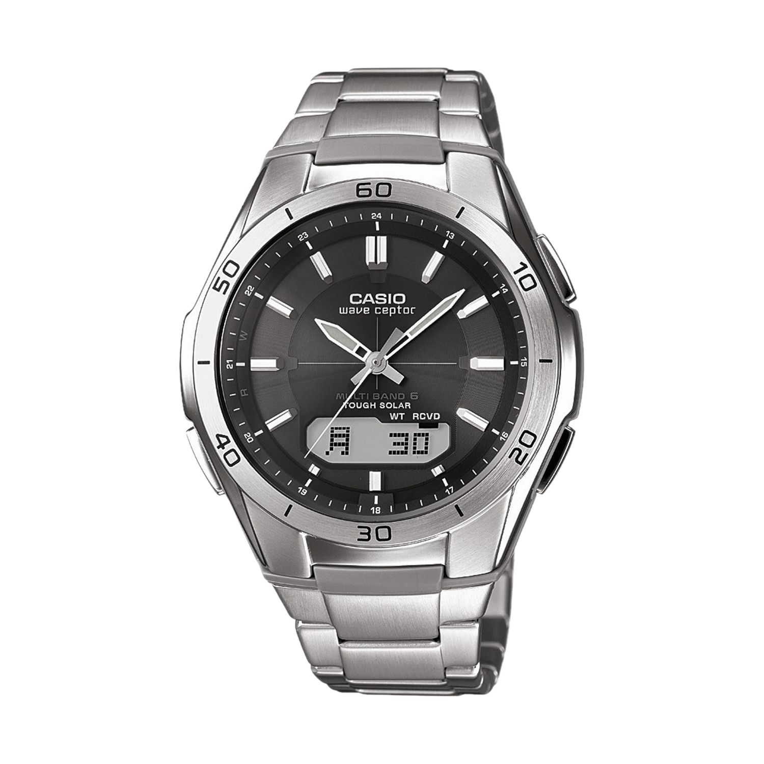 casio stainless steel solar watch