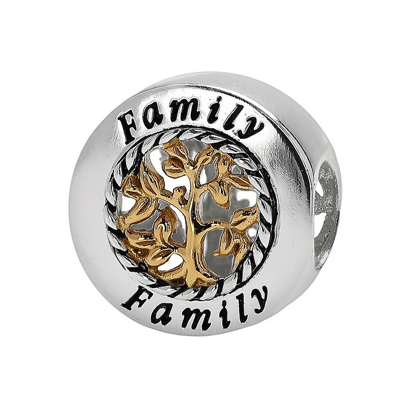 Individuality Beads Sterling Silver and 14k Gold Over Silver Family Tree Be