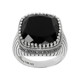 Lavish by TJM Sterling Silver Onyx Ring