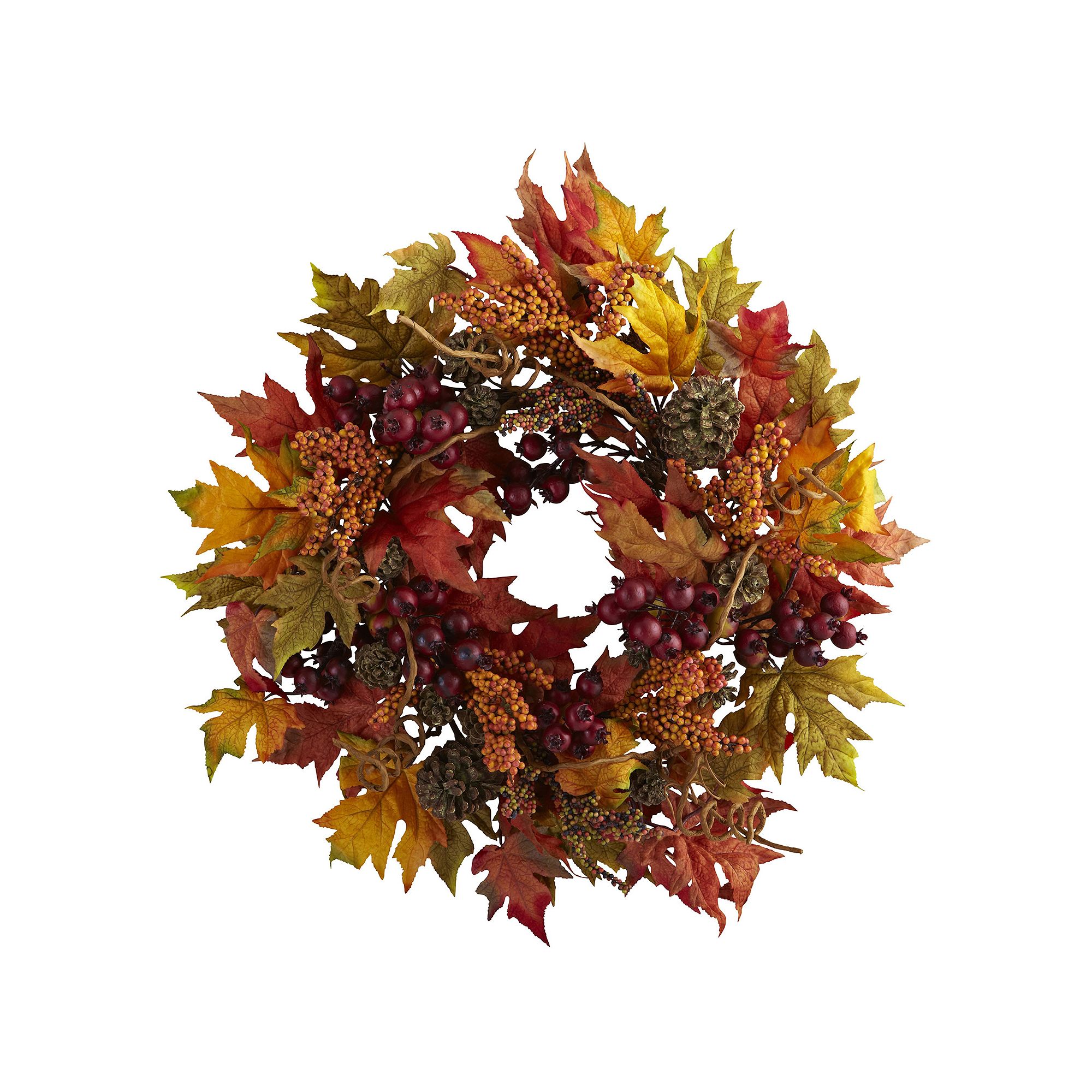 nearly natural Maple & Berry Wreath, Orange