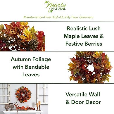 nearly natural Maple and Berry Wreath