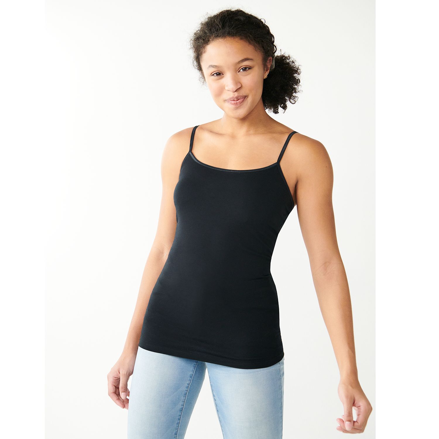 high neck camisole shelf bra