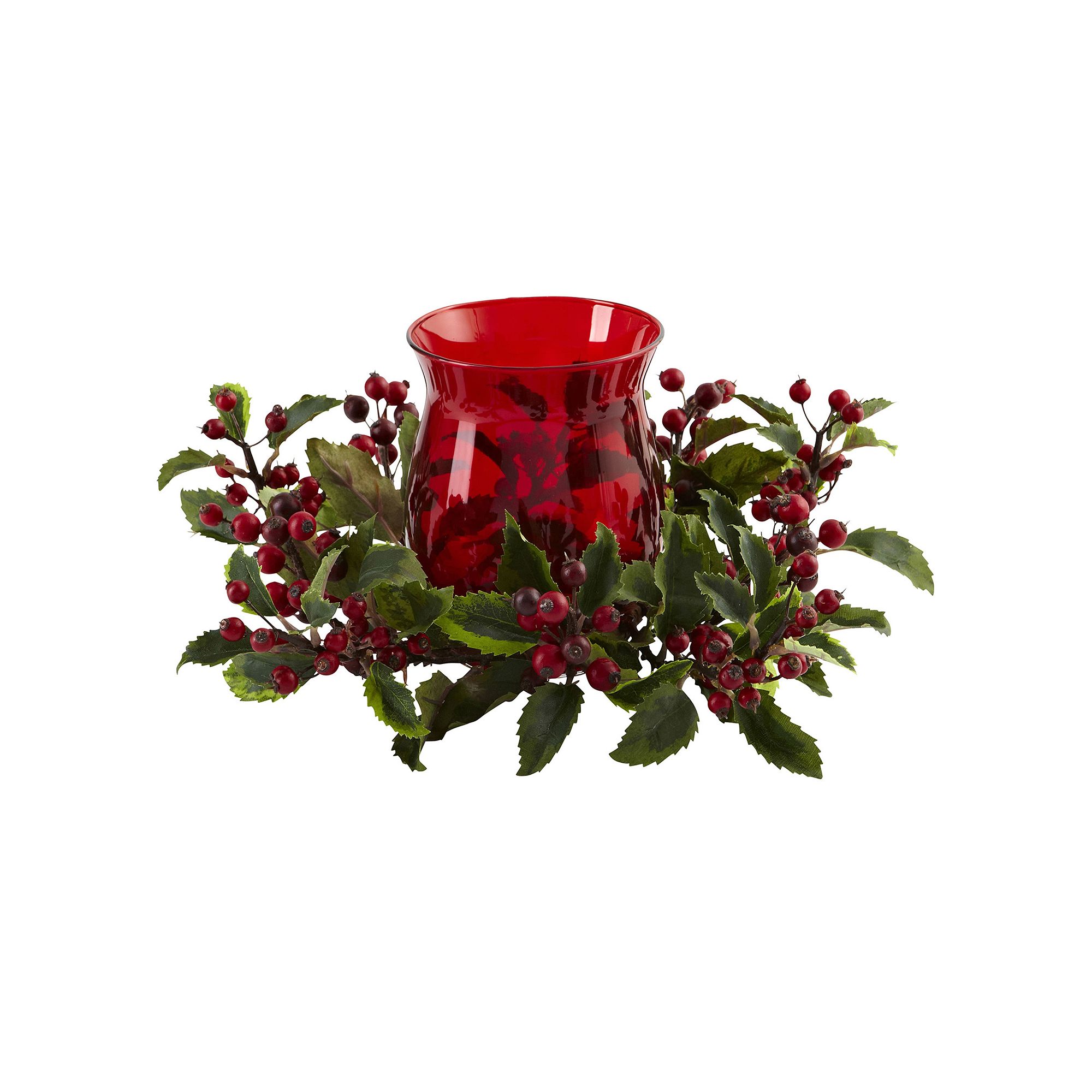 nearly natural Holly Berry Christmas Candelabrum, Red