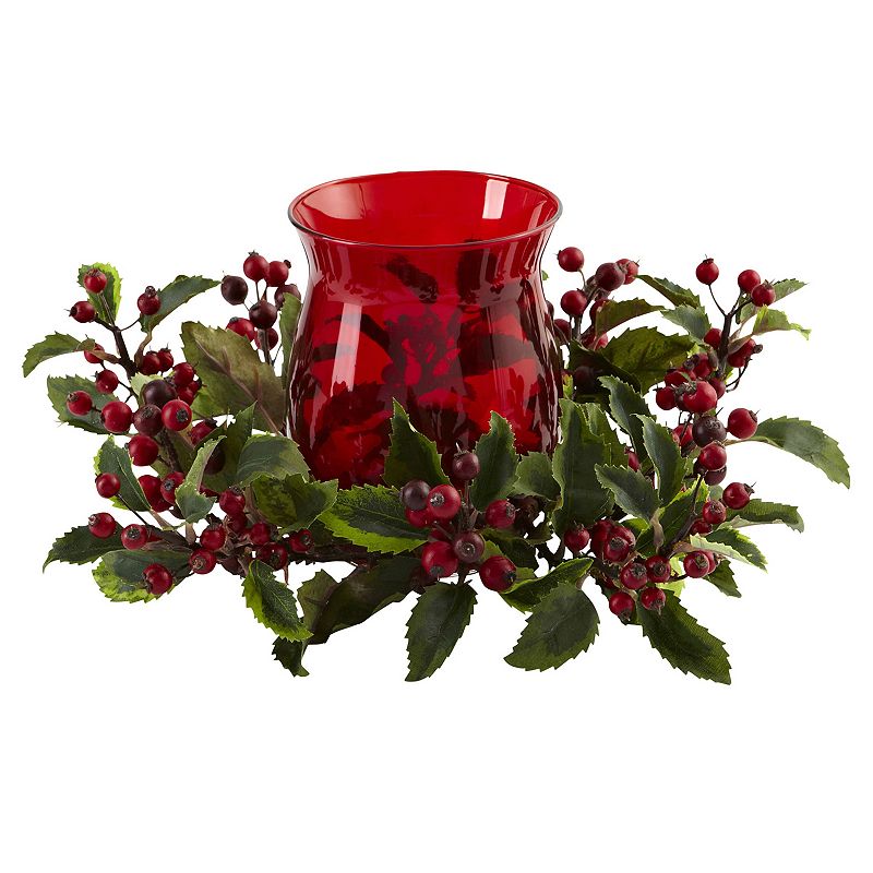 95313274 nearly natural Holly Berry Christmas Candelabrum,  sku 95313274