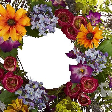 nearly natural Spring Garden Wreath