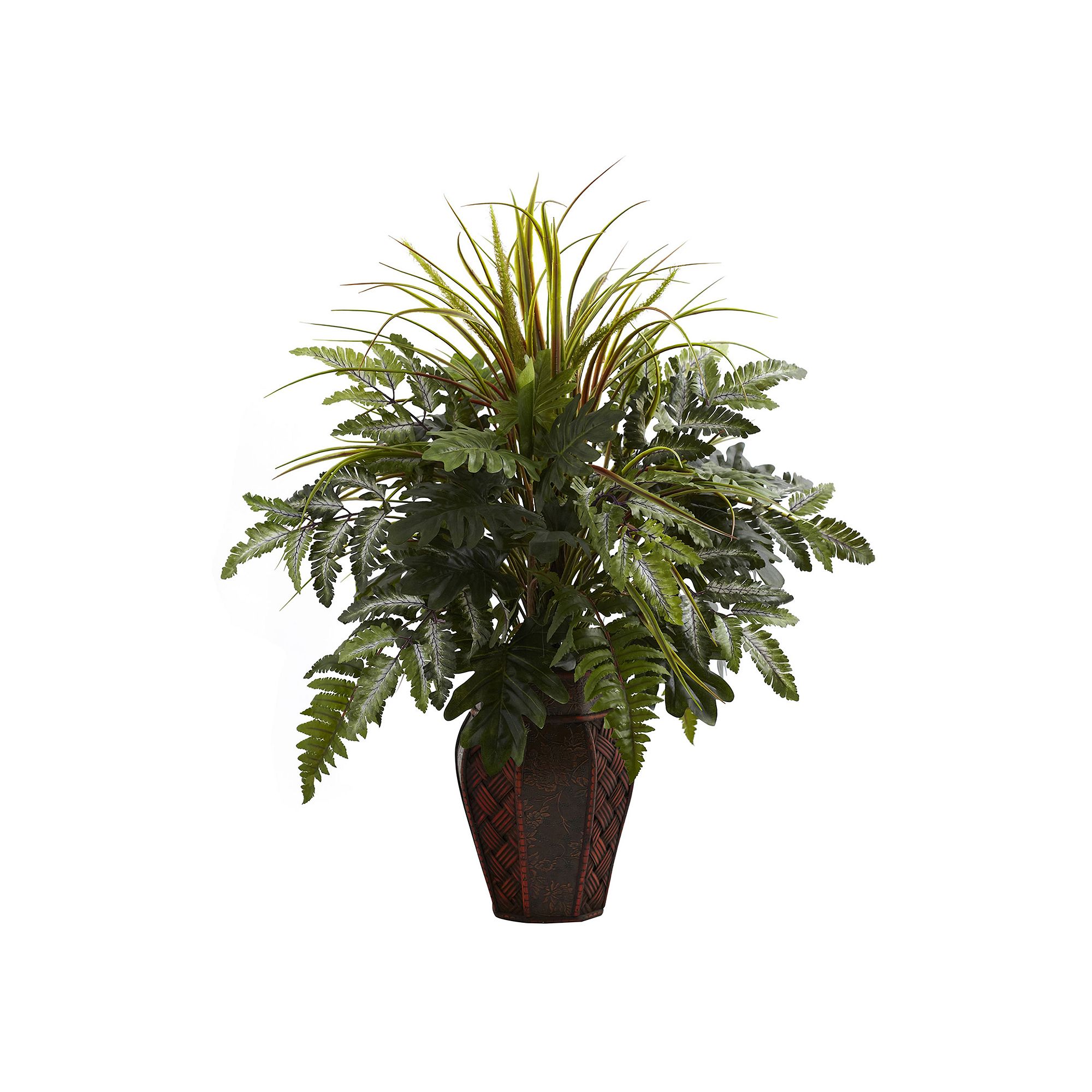 nearly natural Mixed Grass & Fern Plant, Green