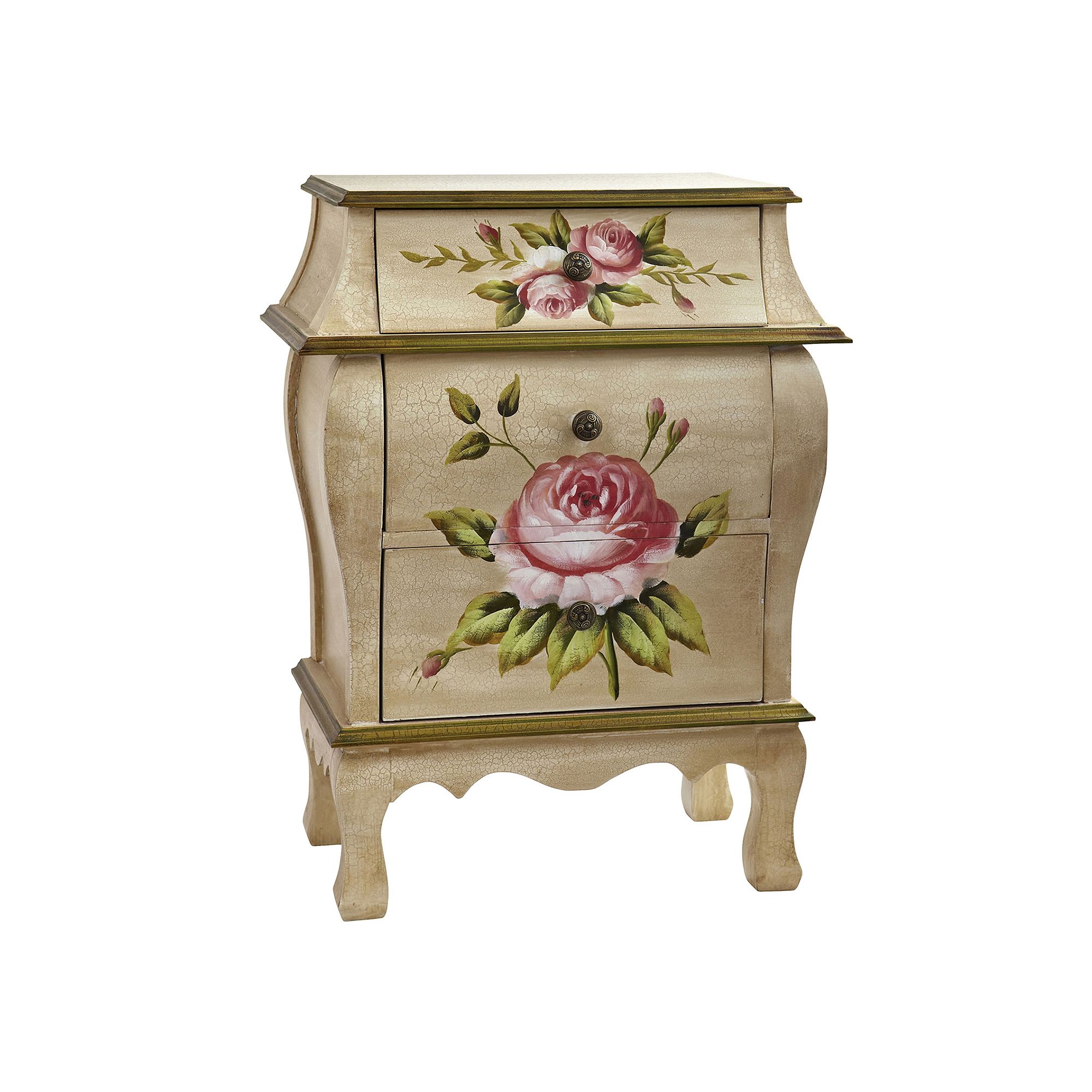 nearly natural 3-Drawer Nightstand, Green