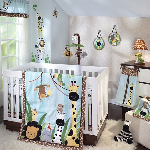 Lambs Ivy Peek A Boo Jungle 4 Pc Crib Set