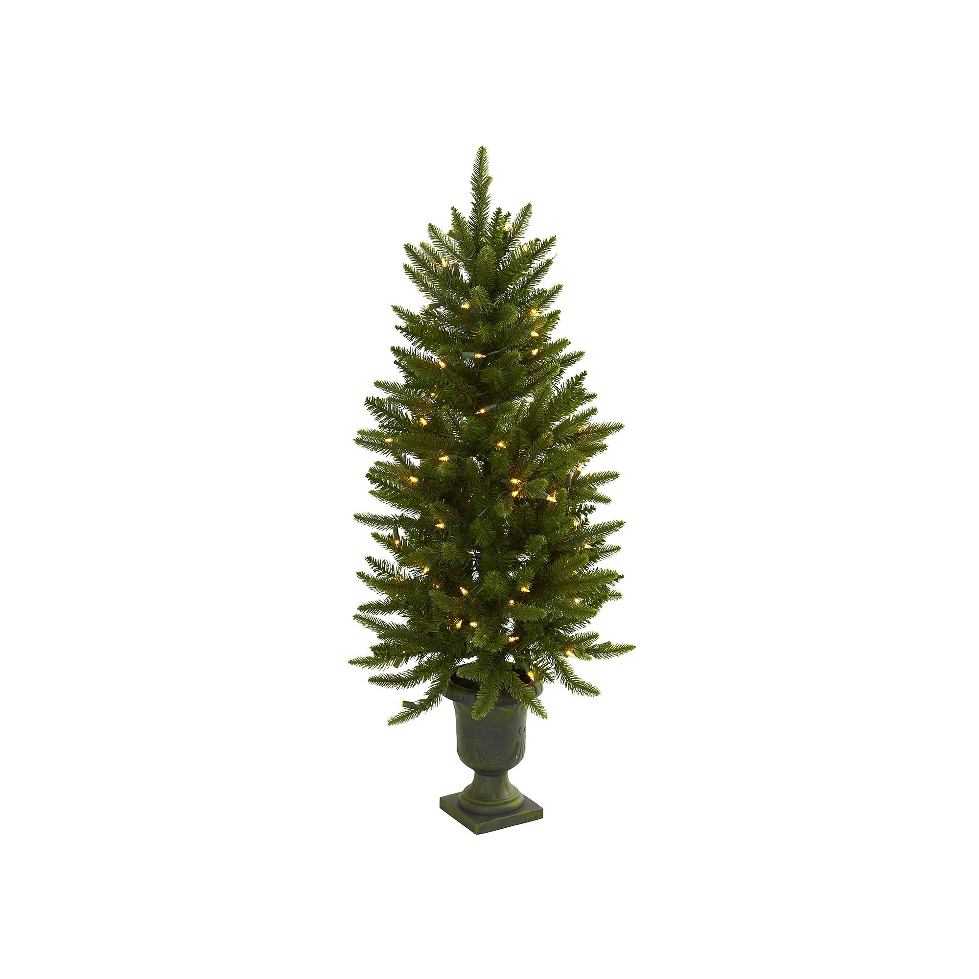 nearly natural 4-ft. Potted Pre-Lit Artificial Christmas Tree - Indoor, Gre