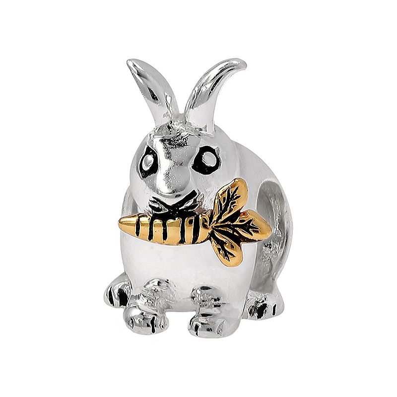Individuality Beads Sterling Silver and 14k Gold Over Silver Rabbit Bead, W