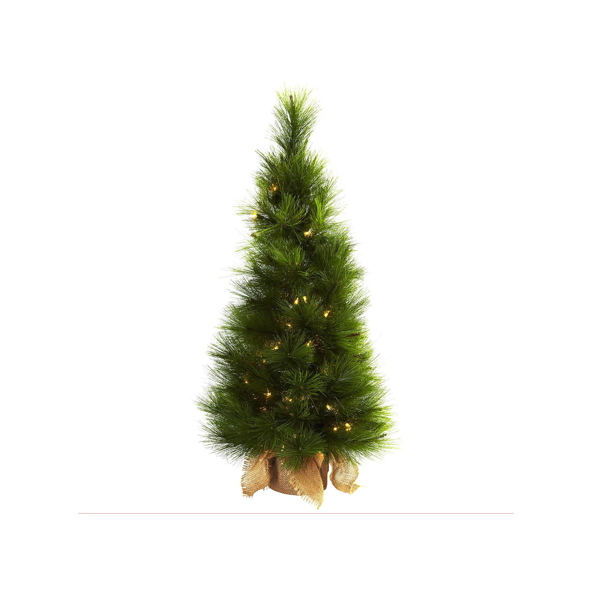 nearly natural 3-ft. Potted Pre-Lit Artificial Christmas Tree - Indoor, Gre