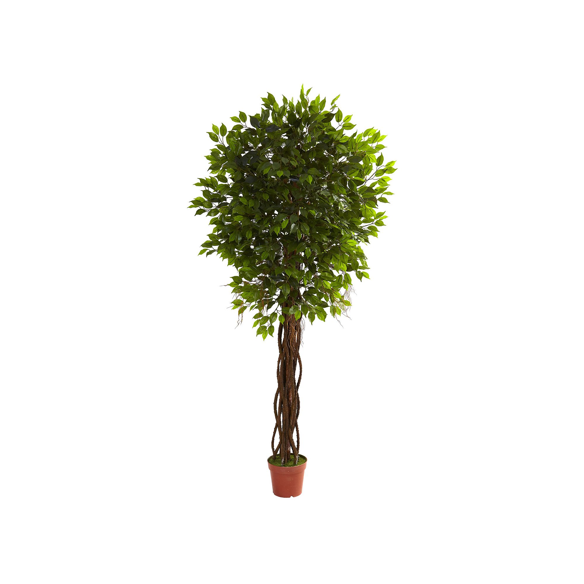 nearly natural 7 1/2-ft. Potted Ficus Tree - Indoor & Outdoor, Green