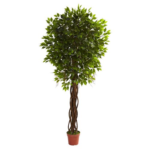 nearly natural 7 1/2-ft. Potted Ficus Tree – Indoor and Outdoor