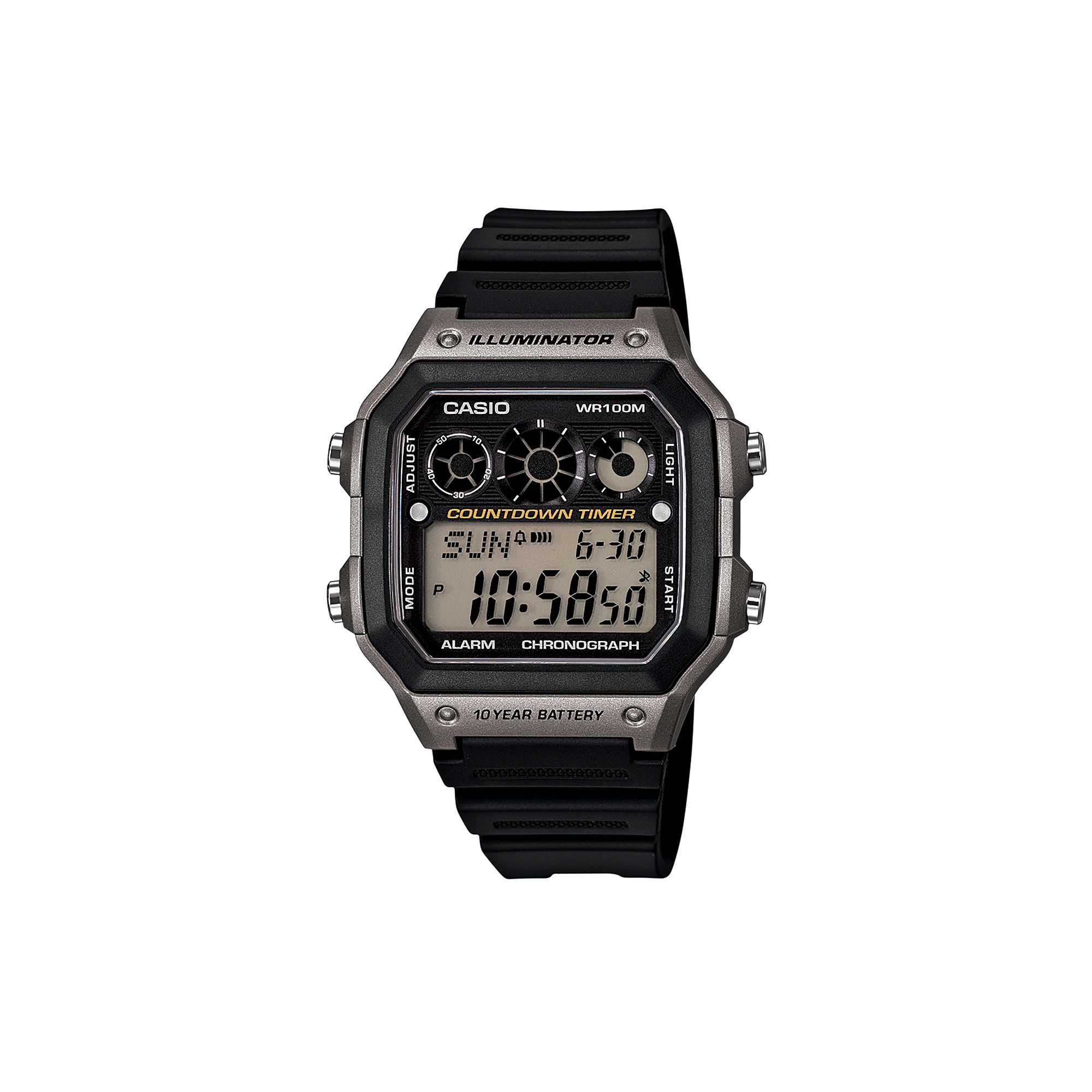 Casio Mens Digital Chronograph Watch - AE1300WH-8AVCF, Black