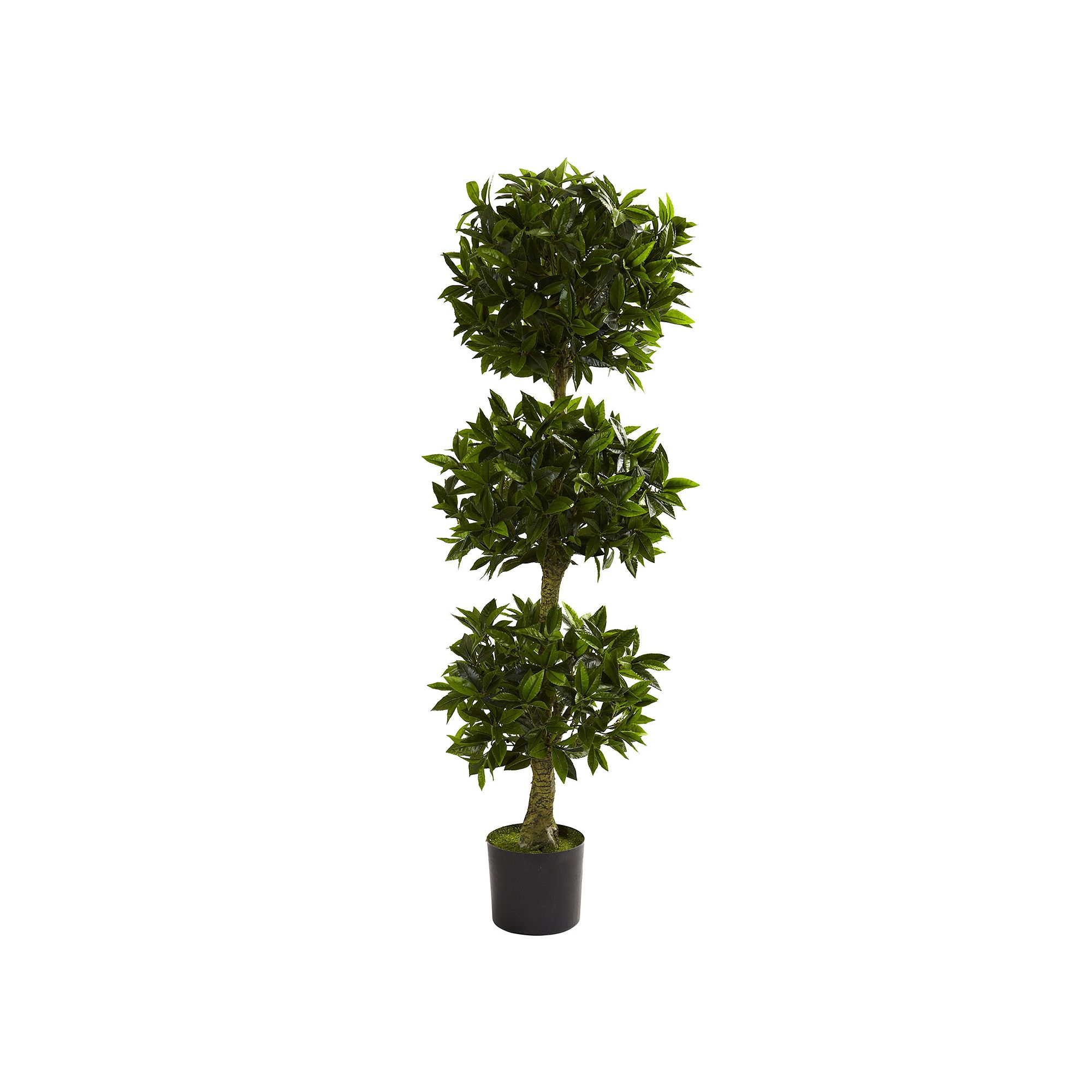 nearly natural 5-ft. Potted Triple Bay Leaf Topiary - Indoor & Outdoor, Gre