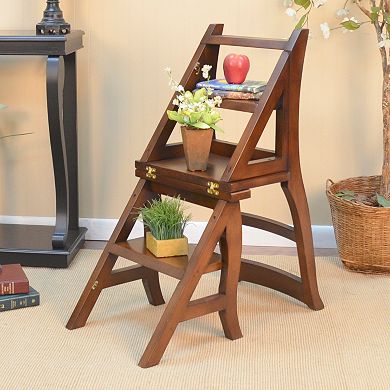 Carolina Living 2-in-1 Library Ladder Folding Chair