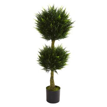 nearly natural 4-ft. Potted Double Ball Cypress Topiary - Indoor & Outdoor